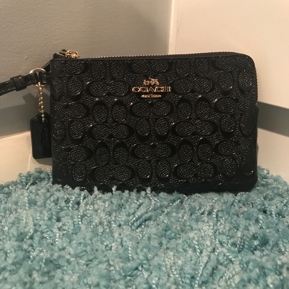 Coach Signature Debossed Patent Leather Wrislet